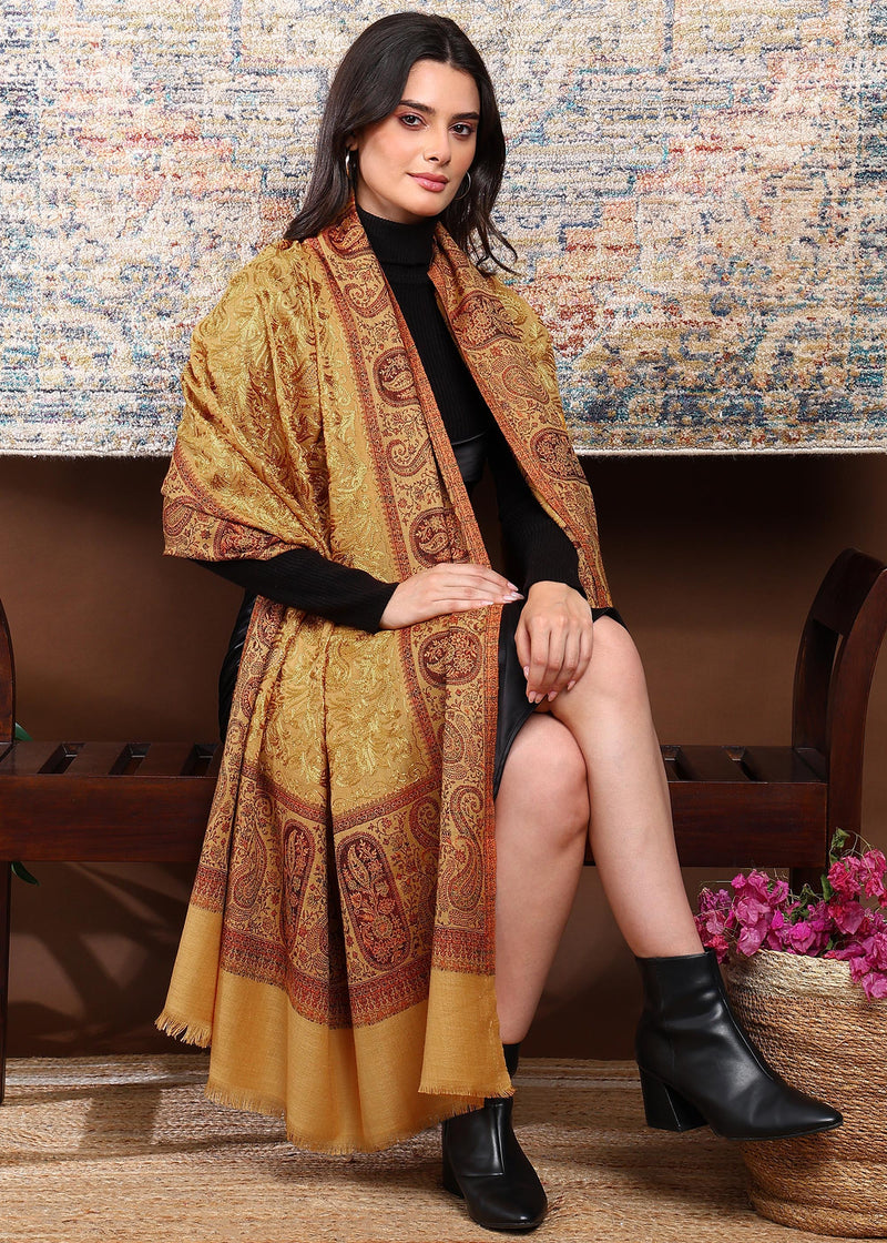 Firosh Women Kani Shawl with Embroidery work