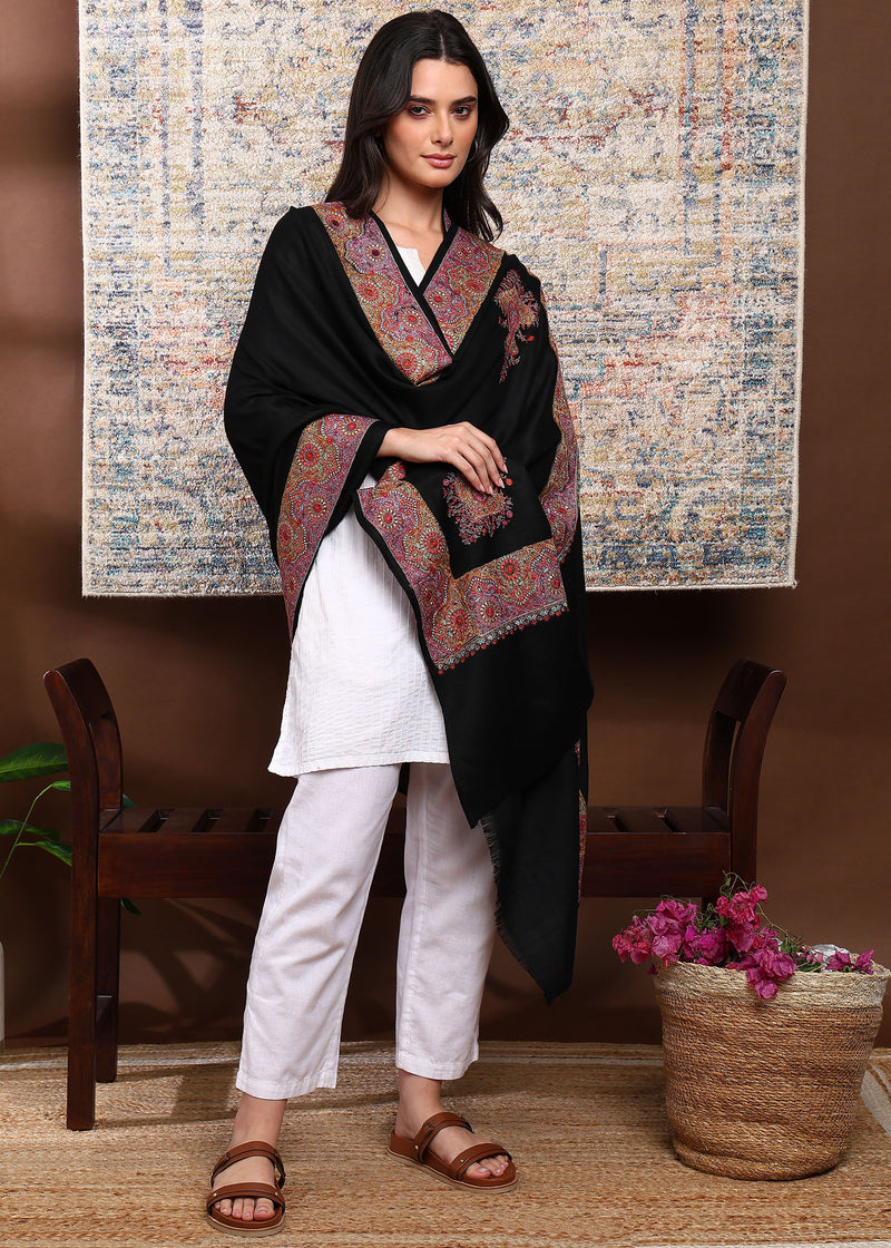 Firosh Women Border Nalki Embroidered Shawl