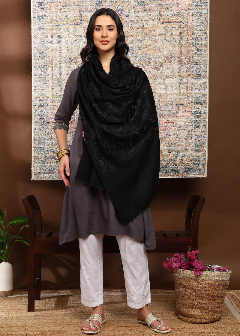 Firosh Women's Embroidered Stole with Swarovski Embellishments