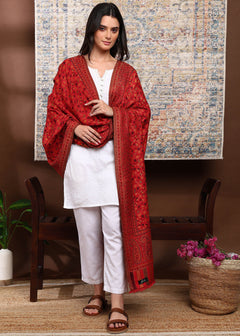 Firosh Women Faux Pashmina Kani Kashmiri Shawl