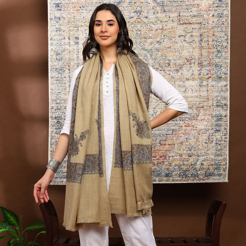 Firosh Women Border Nalki Embroidered Shawl