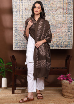 Firosh Women's Embroidered Stole with Swarovski Embellishments