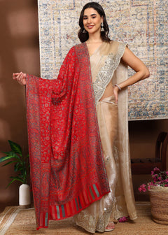 Firosh Women Faux Pashmina Kani Kashmiri Shawl