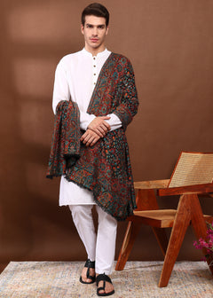 Firosh Men Faux Pashmina Kani Kashmiri Shawl