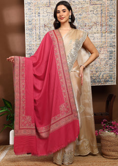 Firosh Women's Premium Kani Kashmiri Shawl with Swarovski Embellishments
