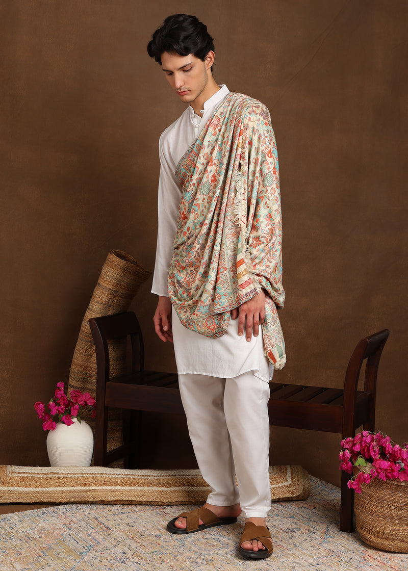 Firosh Men Faux Pashmina Kani Kashmiri Shawl