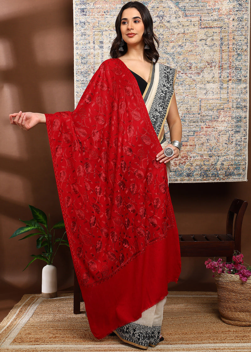 Firosh Women's Embroidered Stole with Swarovski Embellishments