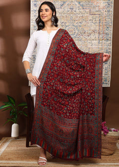 Firosh Women Faux Pashmina Kani Kashmiri Shawl