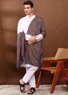 Firosh Men Faux Pashmina Kani Kashmiri Shawl