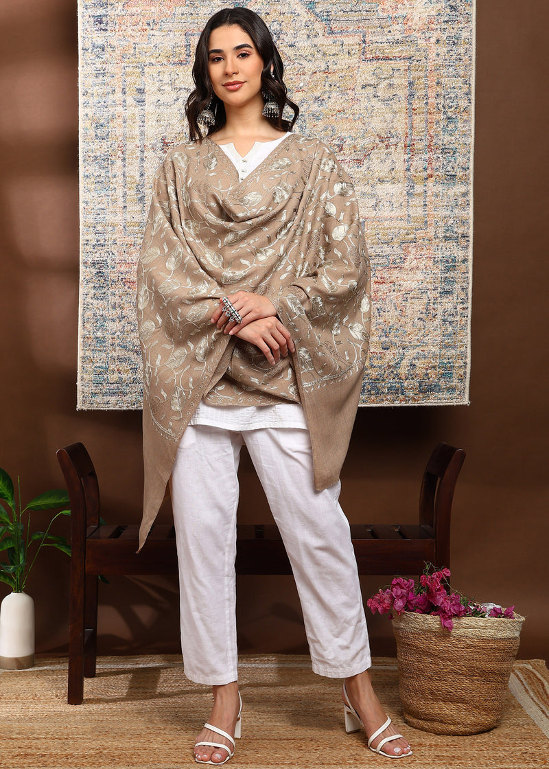 Firosh Women's Embroidered Stole with Swarovski Embellishments