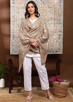 Firosh Women's Embroidered Stole with Swarovski Embellishments