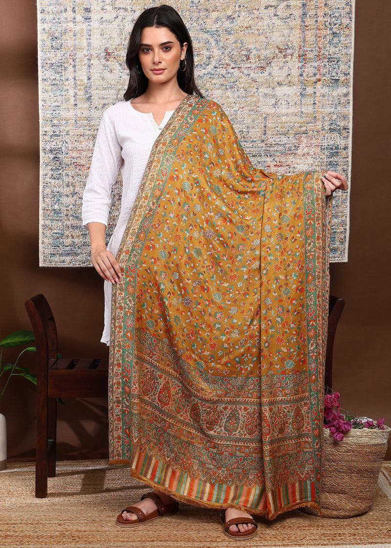 Firosh Women Faux Pashmina Kani Kashmiri Shawl