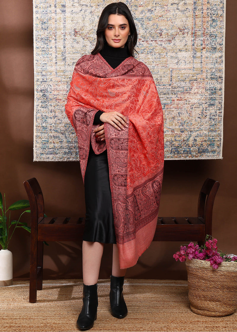 Firosh Women Kani Shawl with Embroidery work