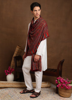 Firosh Men Faux Pashmina Kani Kashmiri Shawl