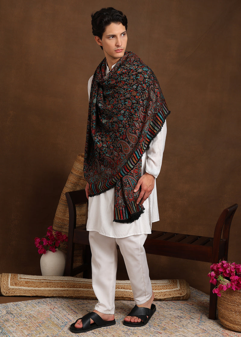 Firosh Men Faux Pashmina Kani Kashmiri Shawl