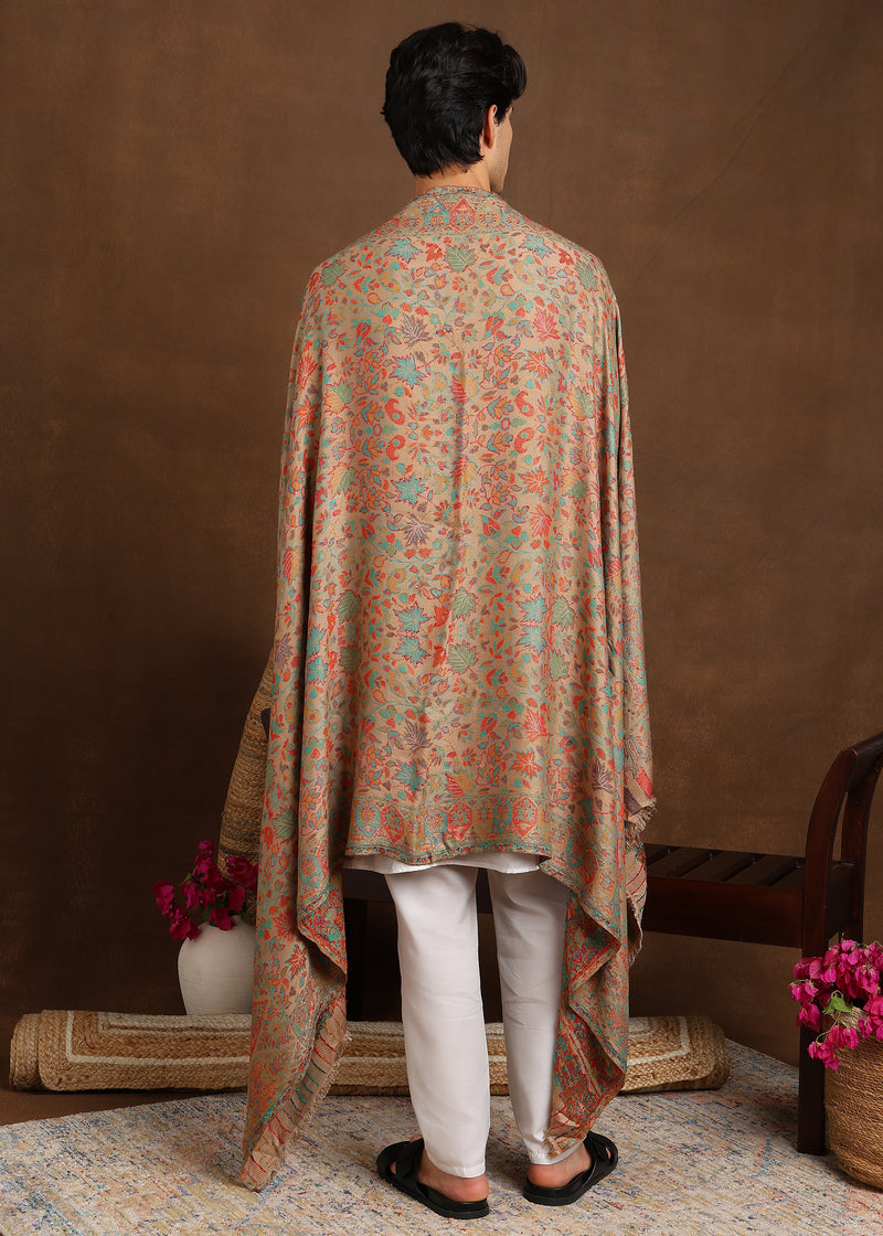 Firosh Men Faux Pashmina Kani Kashmiri Shawl