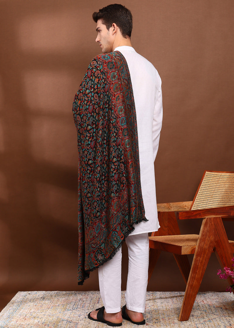 Firosh Men Faux Pashmina Kani Kashmiri Shawl