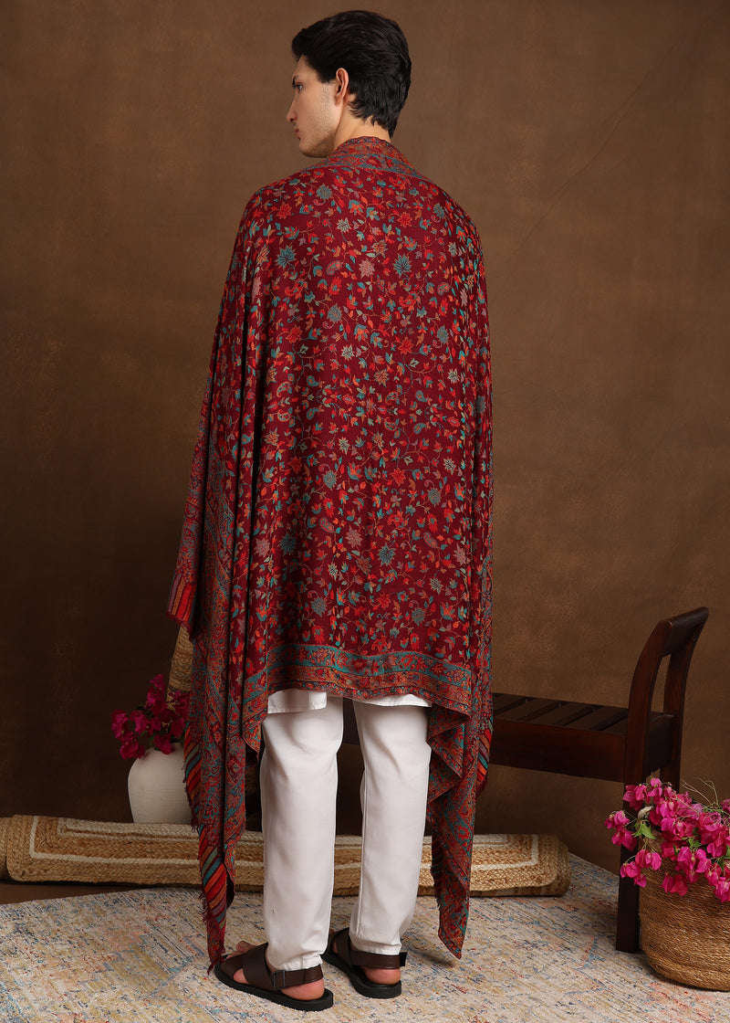 Firosh Men Faux Pashmina Kani Kashmiri Shawl