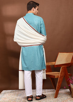 Firosh Men Embroidered Lohi White