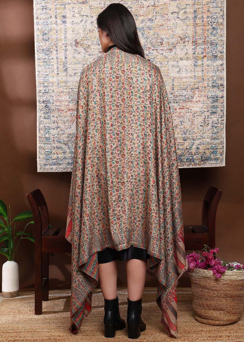Firosh Women Faux Pashmina Kani Kashmiri Shawl