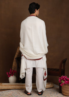 Firosh Men Embroidered Lohi White