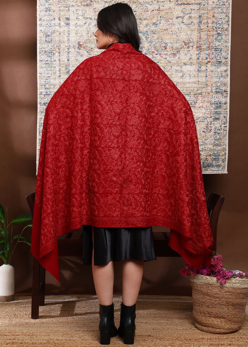 Firosh Women Border Embroidered Shawl