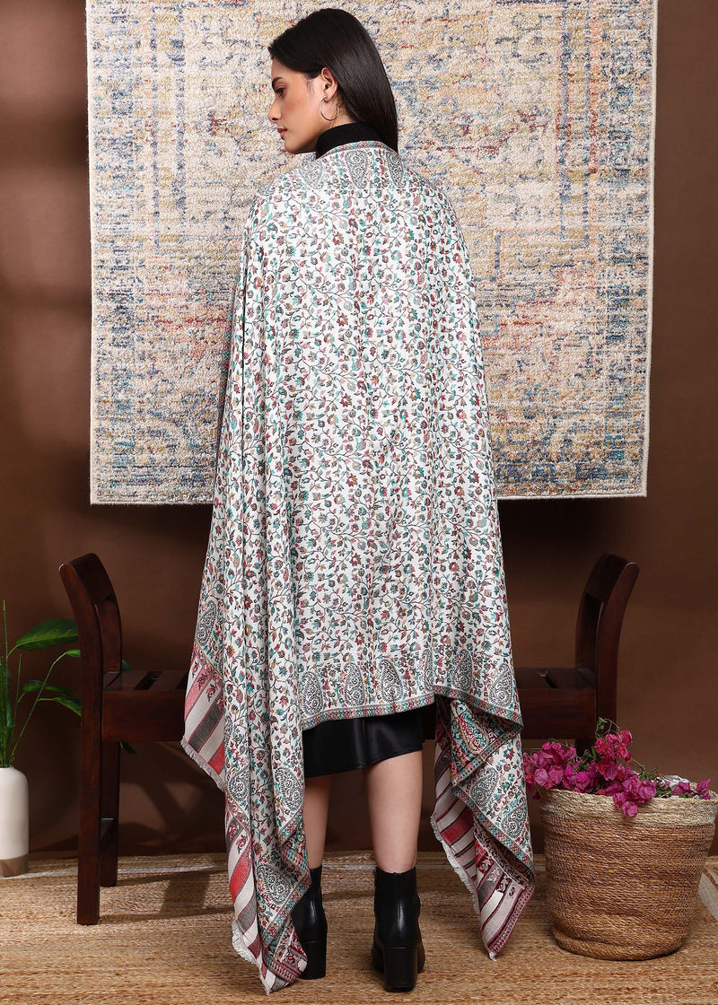 Firosh Women Faux Pashmina Kani Kashmiri Shawl