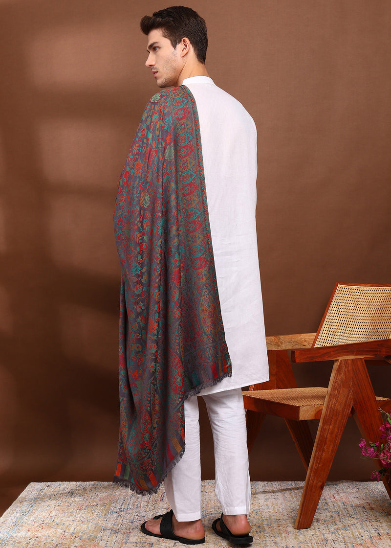 Firosh Men Faux Pashmina Kani Kashmiri Shawl