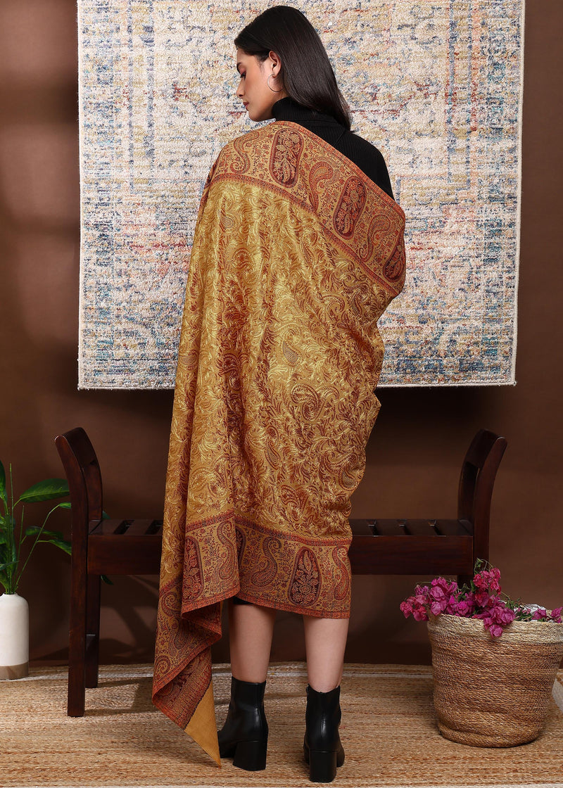 Firosh Women Kani Shawl with Embroidery work
