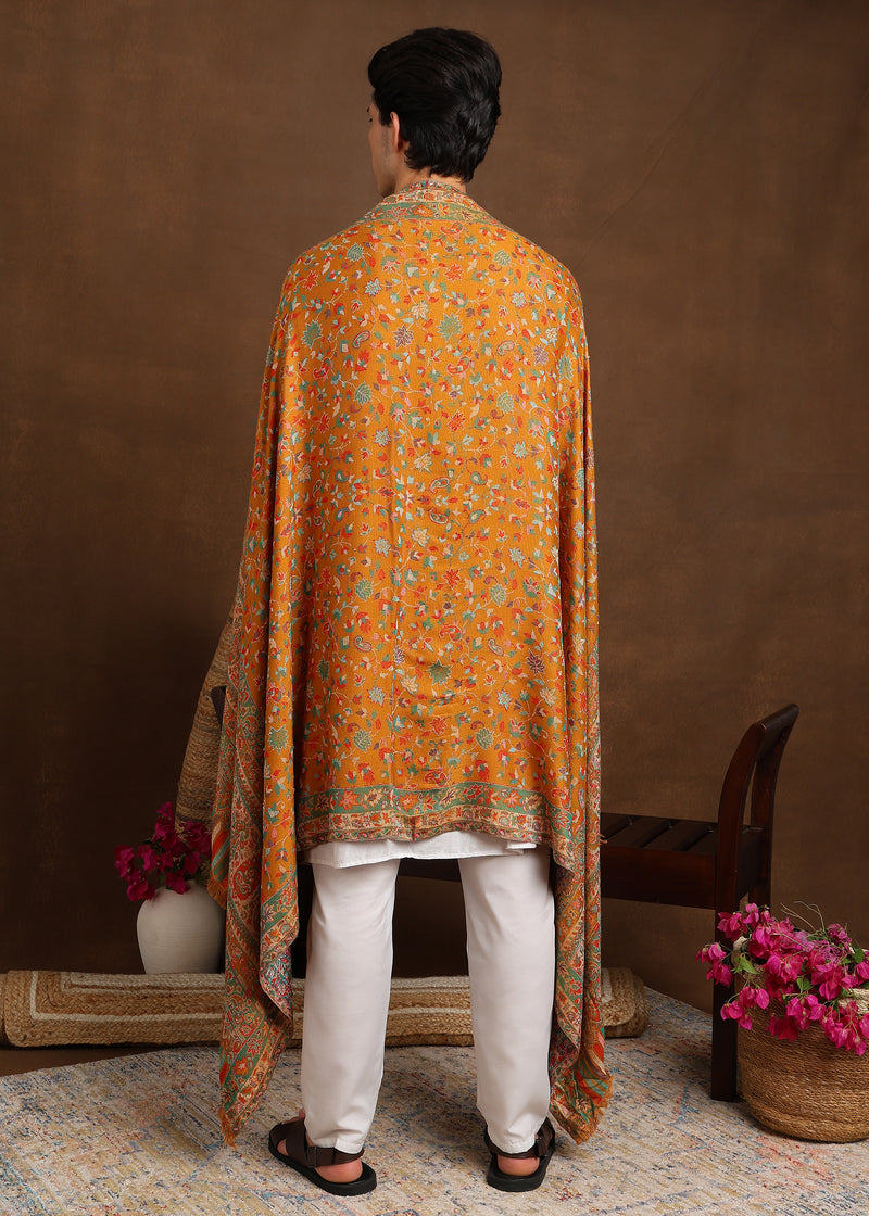 Firosh Men Faux Pashmina Kani Kashmiri Shawl