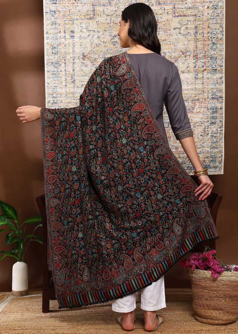 Firosh Women Faux Pashmina Kani Kashmiri Shawl