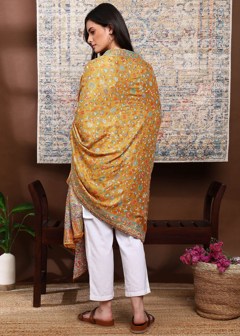 Firosh Women Faux Pashmina Kani Kashmiri Shawl