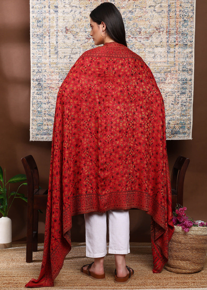Firosh Women Faux Pashmina Kani Kashmiri Shawl