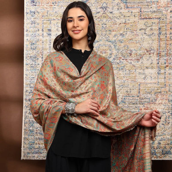 Firosh Women Faux Pashmina Kani Kashmiri Shawl