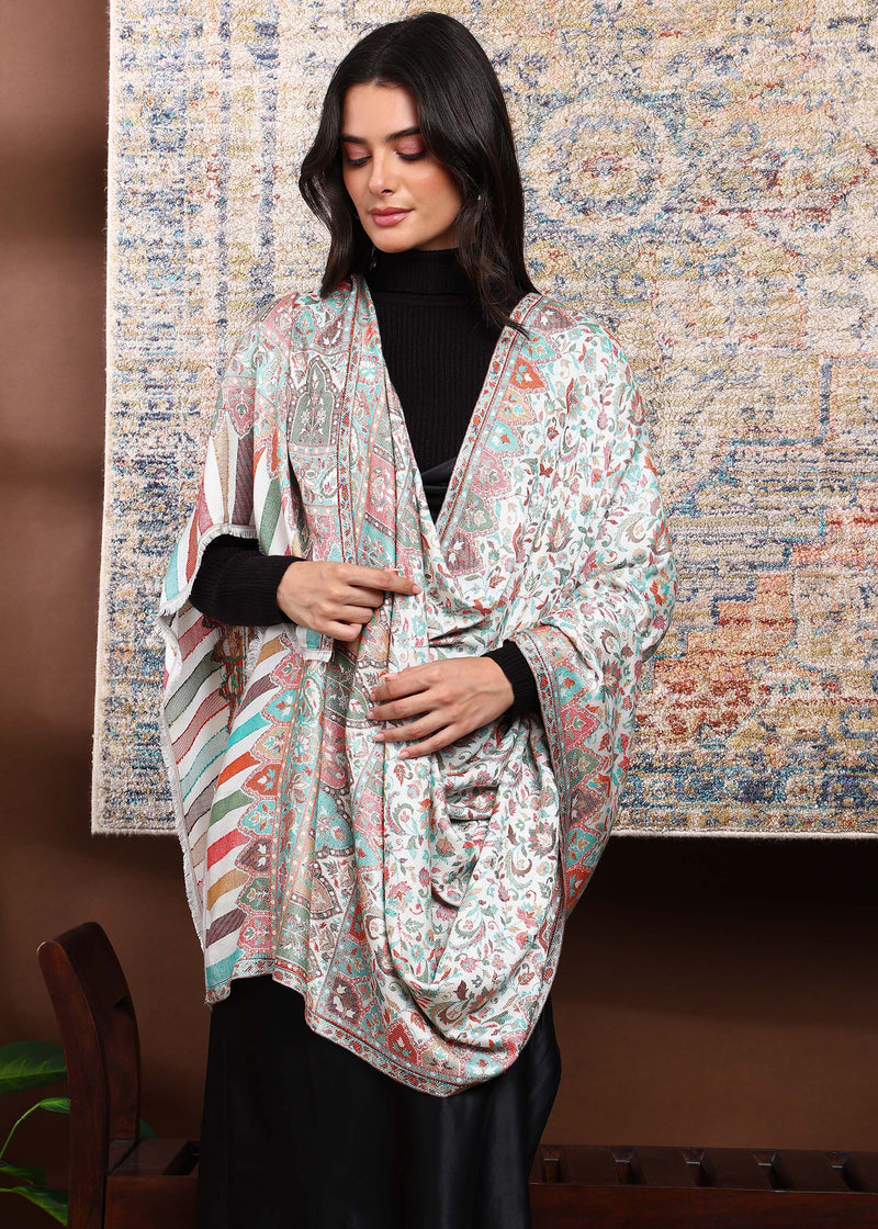 Firosh Women Faux Pashmina Kani Kashmiri Shawl