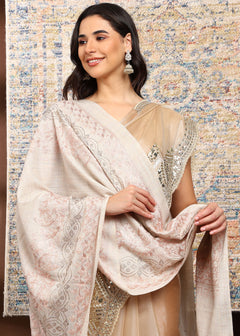 Firosh Women's Embroidered Stole with Swarovski Embellishments