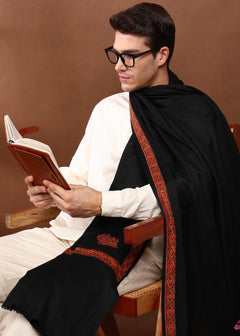 Firosh Men Embroidered Lohi Black