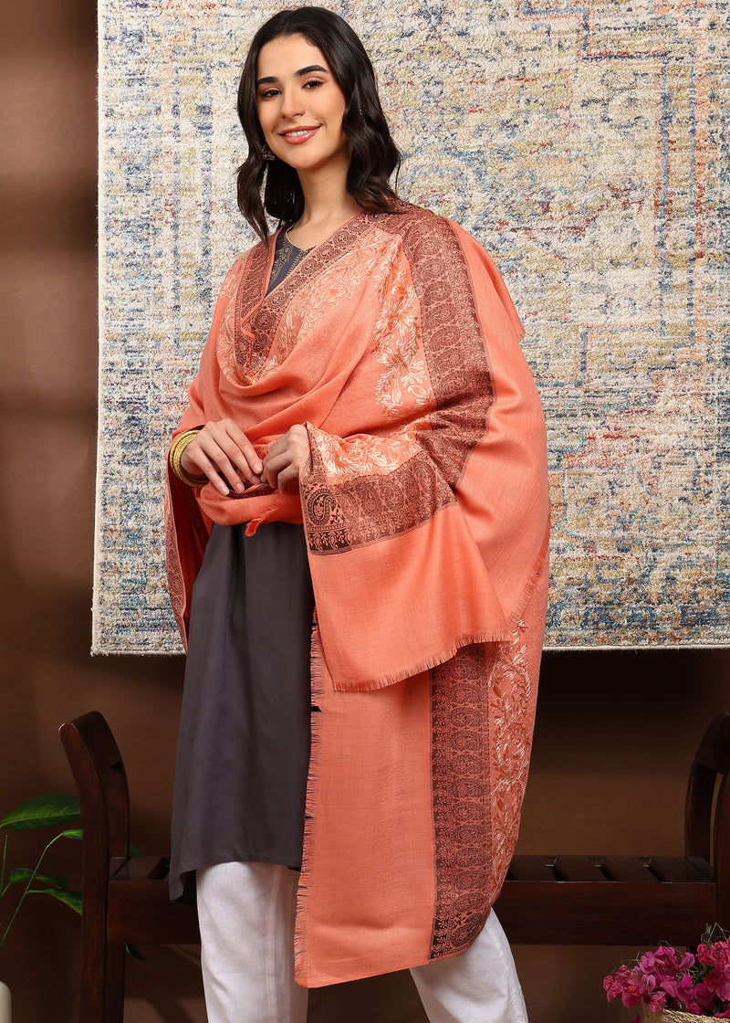 Firosh Women Kani Shawl with Embroidery work