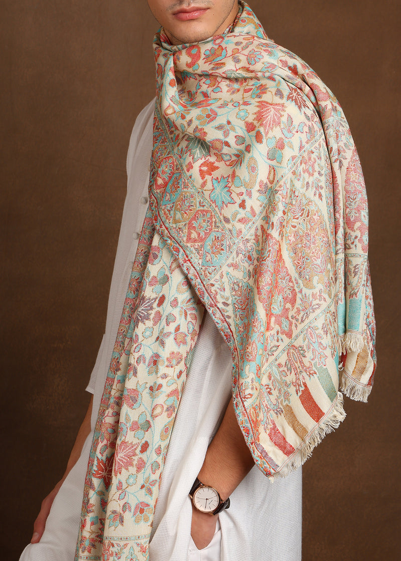 Firosh Men Faux Pashmina Kani Kashmiri Shawl