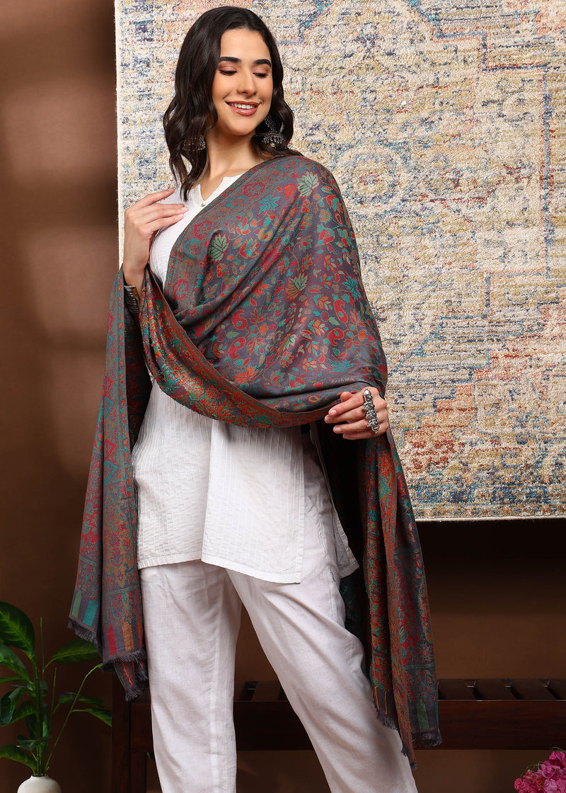 Firosh Women Faux Pashmina Kani Kashmiri Shawl