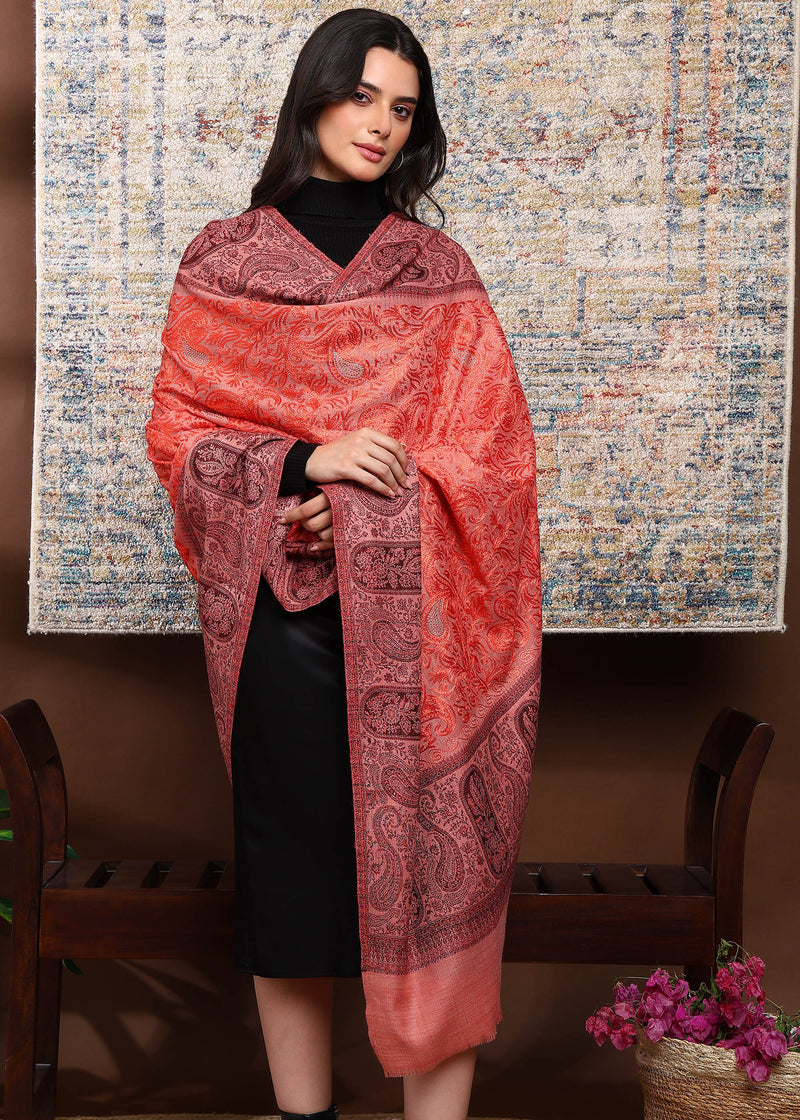 Firosh Women Kani Shawl with Embroidery work
