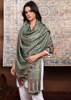 Firosh Women Faux Pashmina Kani Kashmiri Shawl