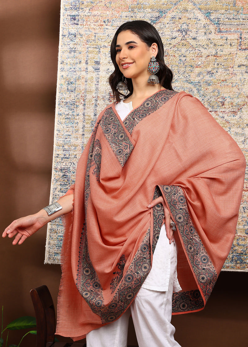 Firosh Women Border Nalki Embroidered Shawl