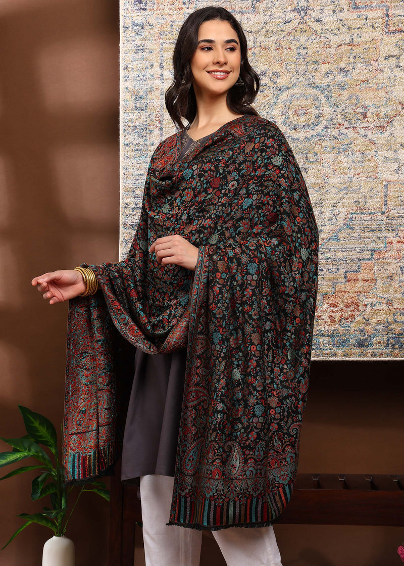 Firosh Women Faux Pashmina Kani Kashmiri Shawl