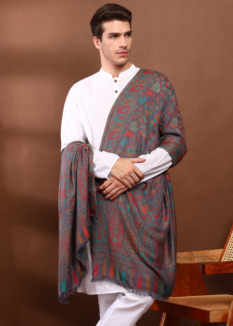 Firosh Men Faux Pashmina Kani Kashmiri Shawl