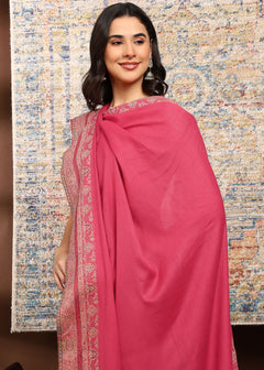 Firosh Women's Premium Kani Kashmiri Shawl with Swarovski Embellishments