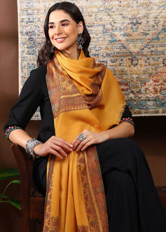 Firosh Women's Premium Kani Kashmiri Shawl with Swarovski Embellishments