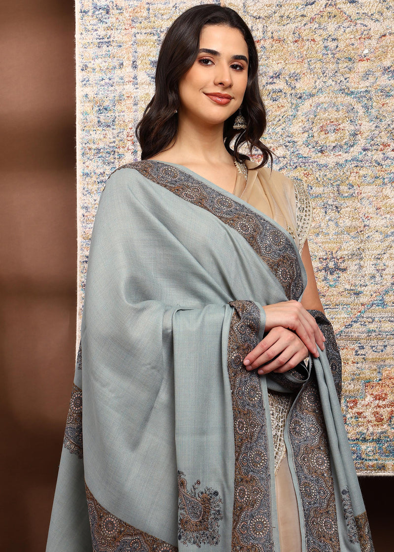 Firosh Women Border Nalki Embroidered Shawl