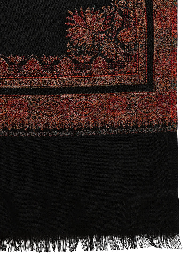 Firosh Women's Premium Kani Kashmiri Shawl with Swarovski Embellishments