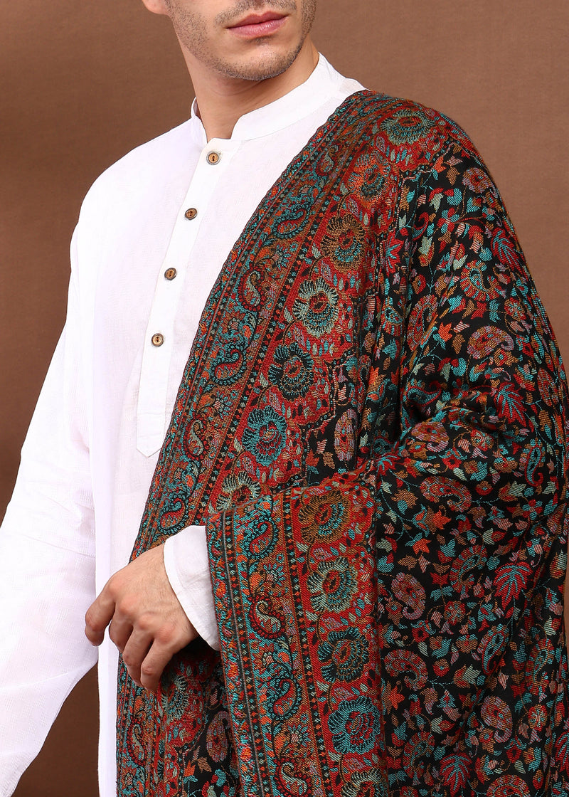 Firosh Men Faux Pashmina Kani Kashmiri Shawl